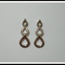 E35 Unique Triple Twist Drop Earrings With Rhinestone