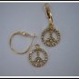 E43 Peace Sign Earrings With Rhinestone