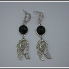 E44 Angel Wing Earrings With Rhinestone