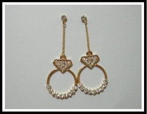 E48 Dazzling Circle Earrings With Rhinestone