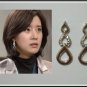 E35 Unique Triple Twist Drop Earrings With Rhinestone