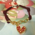 Love Knots + Real Heart  Suede Bracelets (Hand-Made) Unique Design
