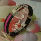 Black + Pink Silicone With Cross Pattern Stainless Steel Bracelet Black + Pink Silicone With Cross Pattern Stainless Steel Bracelet