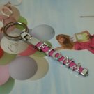 Custom made rhinestones letter leather key chains Custom made rhinestones letter leather key chains