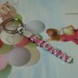 Custom made rhinestones letter leather key chains