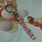 Custom made rhinestones letter leather key chains