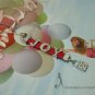 Custom made rhinestones letter leather cell phone straps
