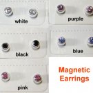 3mm Rhinestone Magnetic Earrings