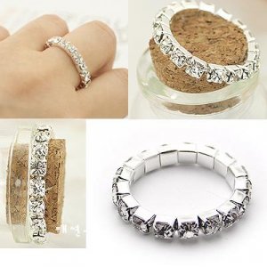 Sparkle Rhinestone Elastic  Rings