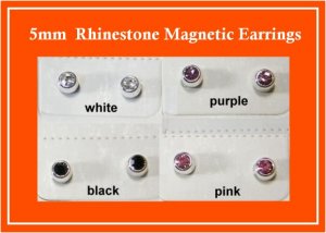 5mm Rhinestone Magnetic Earrings