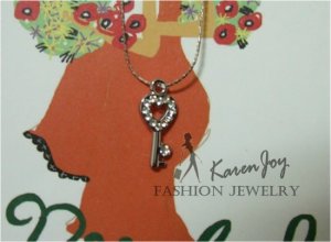 N54  Rhinestones "Key"  Necklace