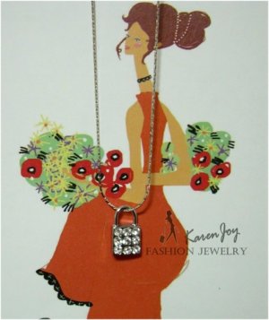N55 Rhinestones "Lock"  Necklace