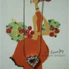 N56 Rhinestones "Heart"  Necklace