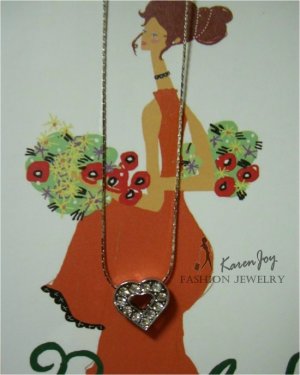 N56 Rhinestones "Heart"  Necklace