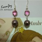 EP5 Swarovski Crystal Pearls Earrings (Pink + Burgundy) EP5 Swarovski Crystal Pearls Earrings (Pink + Burgundy)