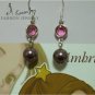 EP5 Swarovski Crystal Pearls Earrings (Pink + Burgundy)