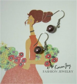 EP7 Swarovski Crystal Pearls Earrings (Burgundy)