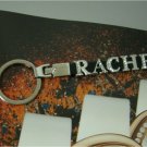 Custom made rhinestones letter "RACHEL" leather key chains Custom made rhinestones letter "RACHEL" leather key chains