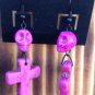 Neon Pink Skull Cross