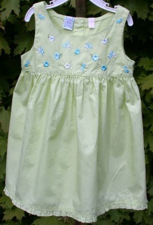 "Little by Little" Toddler Summer Dress 2T Green