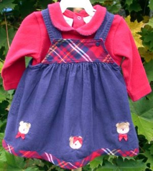 Infant Dress Jumper Red and Navy 6-9mo The Mayfair Company