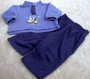 Infant Sweat Set  6/9Mo Peek a Babe