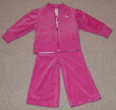 Bright Pink Velour 3 Piece Outfit "Baby Gap" Size 3T