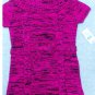 Girl's Cowl Neck Sweater Short Sleeves Hot Pink/Black  NEW