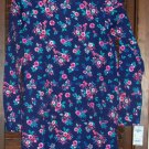 Oshkosh Girls Knit Tunic Top Size 14 Navy Blue Background w/Pink and Light Blue NEW