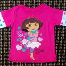 Dora Long Sleeve Shirt Hot Pink Hearts on Sleeve Size 2T" Nickolodeon" Brand NEW