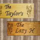 Personalized last name sign with deer artwork
