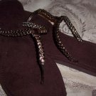 Bronze Braided Thong Sandals