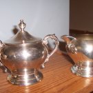 Silver creamer and sugar bowl