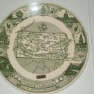 Pennsylvania Keystone State Kettlesprings Kiln Green White Commerative Plate