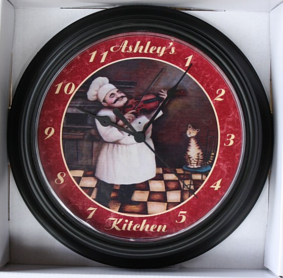Custom Personalized Fat French Chef Kitchen Clock