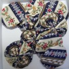 Navy Blue Shabby Cottage Floral Yo-Yo's - Quantity 10