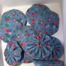Country Blue Floral Yo-Yo's - Quantity 10