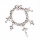 Silver Tone Crucifix Bracelet
