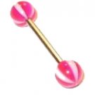 14g 5/8" Purple Red & White Beachball Tongue Barbell