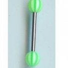14g 5/8" Green Beachball Tongue Barbell