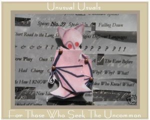 Adorable BAT Folk Art Toy Doll Paper PUPPET aceo atc