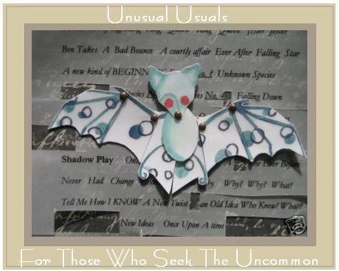 Adorable Bat Folk Art Toy Doll Paper Puppet ACEO ATC