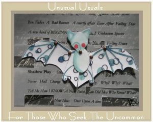 Adorable Bat Folk Art Toy Doll Paper Puppet ACEO ATC