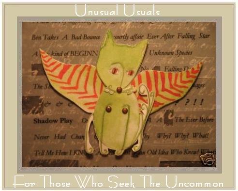 Fairy Kitten Folk Art Toy Doll Paper Cat Puppet ACEO
