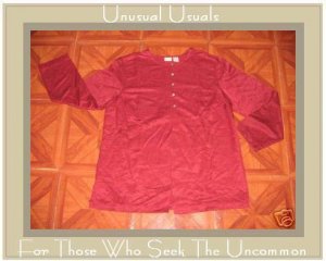 NICE LINDEN HILL BURGUNDY SILK TUNIC TOP JACKET LARGE L