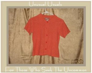 APRIL CORNELL CUTE SHAPELY CORAL CARDIGAN SWEATER SMALL S