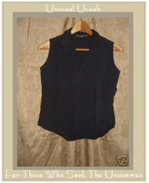 KHADDER Blue Hand Woven Boutique Cotton Shirt Top Small S