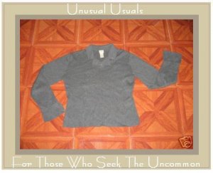 J. JILL SOFT GRAY COTTON KNIT PULLOVER SHIRT SMALL SMALL S