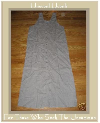 FLAX NATURAL LINEN BUTTON DRESS BY ENGELHART PETITE P