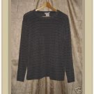 FLAX by Jeanne Engelhart Striped Knit Tunic Top Shirt MEDIUM M